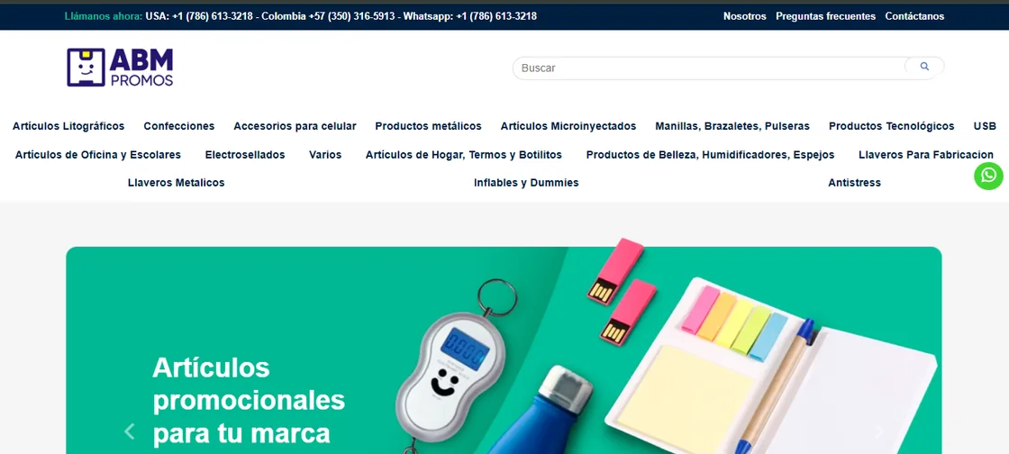 Proyecto web para ABM Promos — Artículos promocionales