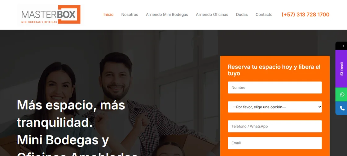 Proyecto web para MasterBox — Mini bodegas y oficinas